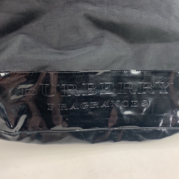 Burberry Large Tote Bag Black Nylon Fragrance Collection Shiny bottom Snap close - Picture 5 of 16